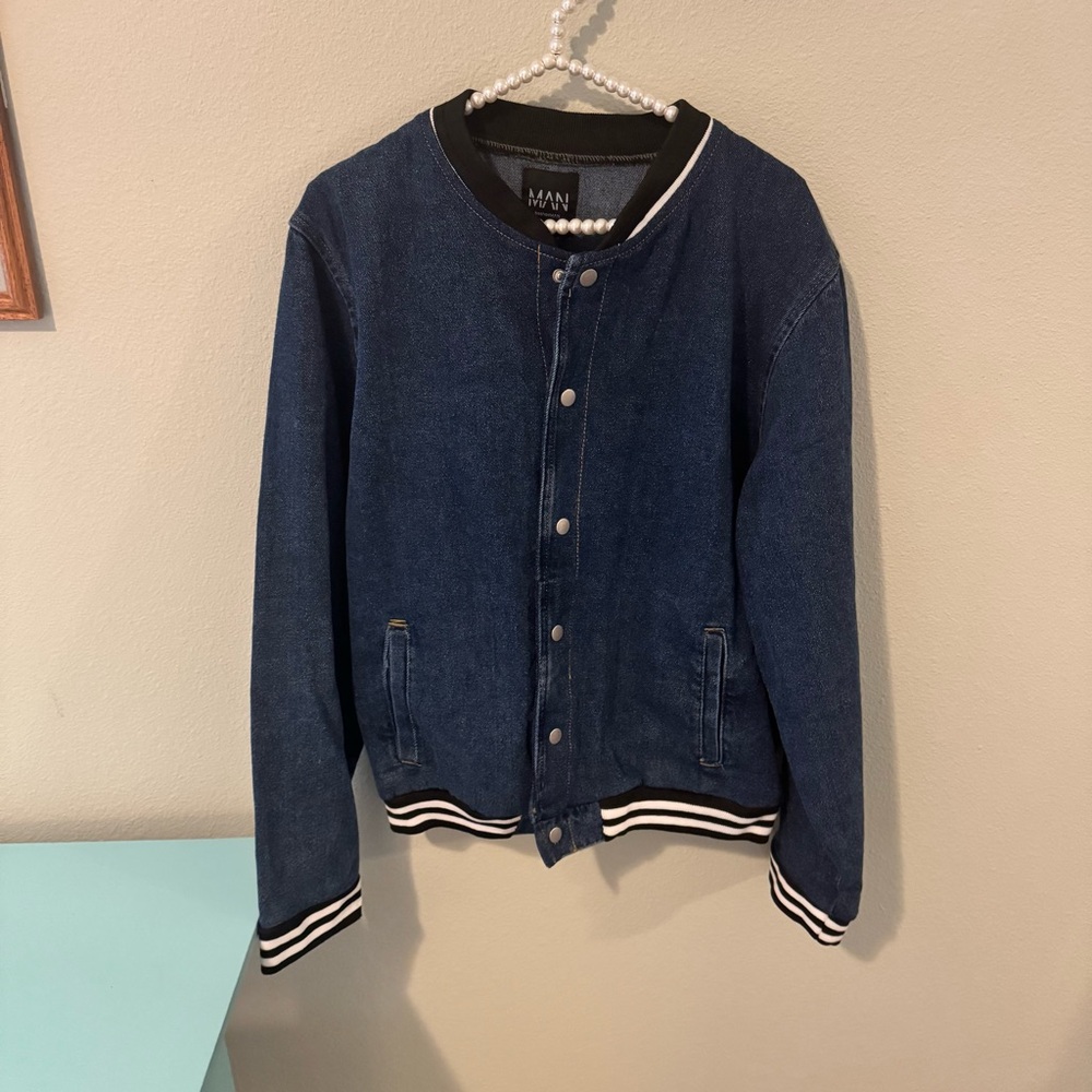 Boohoo Denim Varsity Jacket